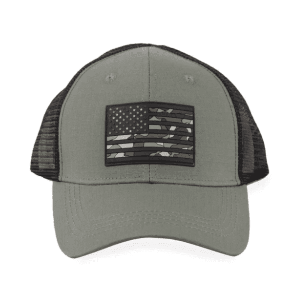 American Flag Camo Rubber Patch Highland Tactical Trucker Mesh HL-CP-43-OVBK Black Olive