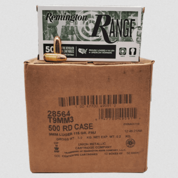 9MM Remington Range Can 28564 115gr FMJ 500