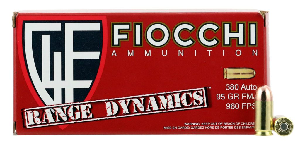 380 acp Fiocchi Range Dynamics 380AP 95gr FMJ