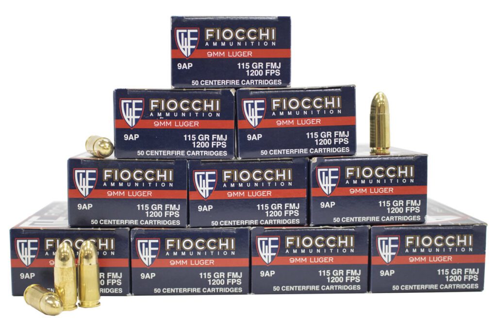 9MM Fiocchi 500 rounds 115gr fmj