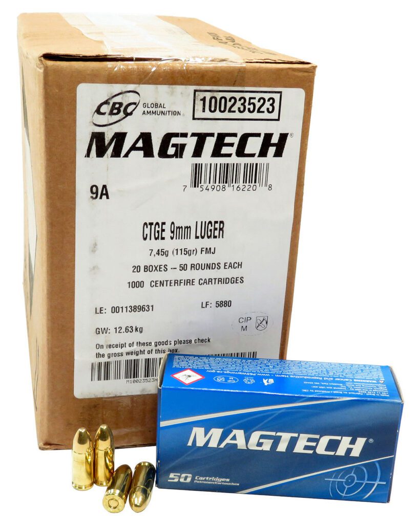 Magtech 9MM Luger 115gr FMJ 1000 Rounds