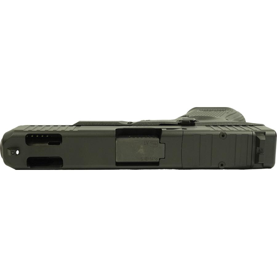 Photorealistic 8K scale image of the Glock V-Series Model 19 handgun placed next to three 15-round magazines on a tactical surface, overhead view emphasizing compact size and black finish, soft studio shadows for depth